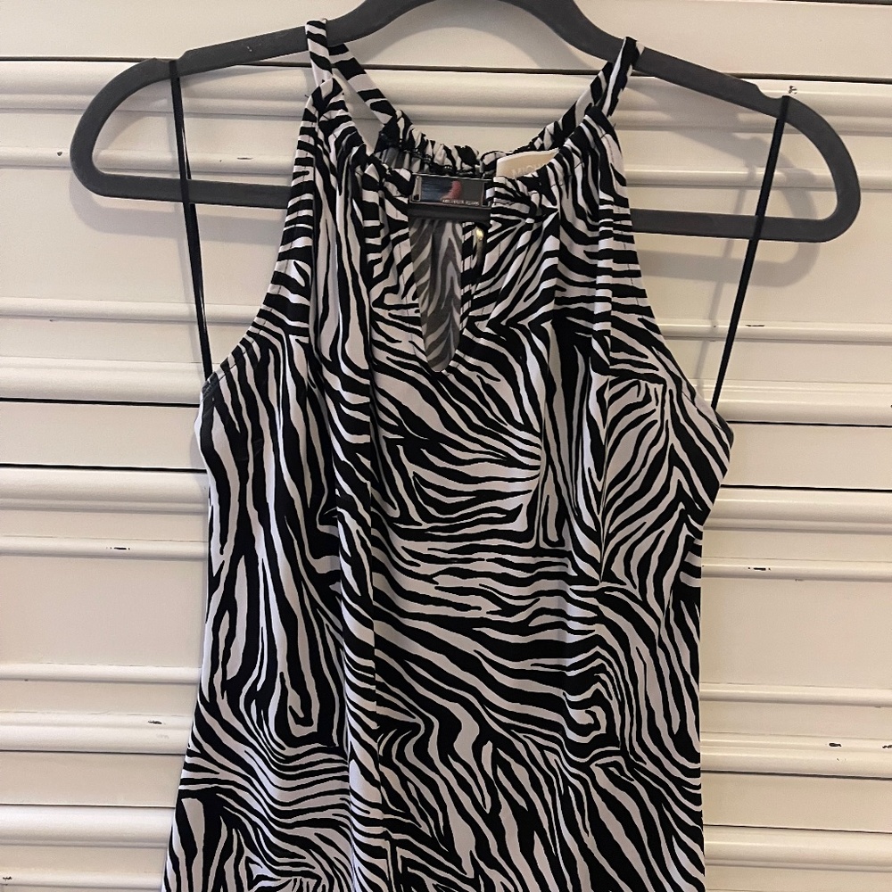 Michael Kors Sleeveless Zebra Print Top - Size Small